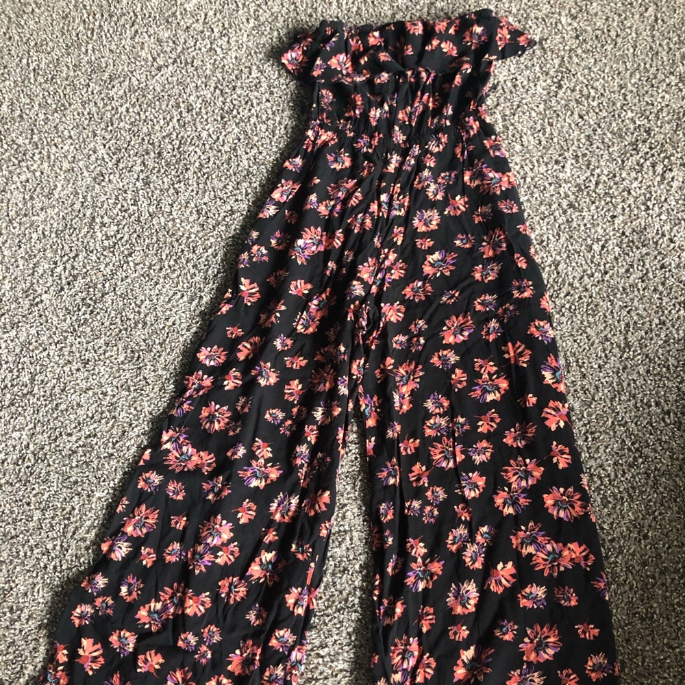 Floral tube top romper